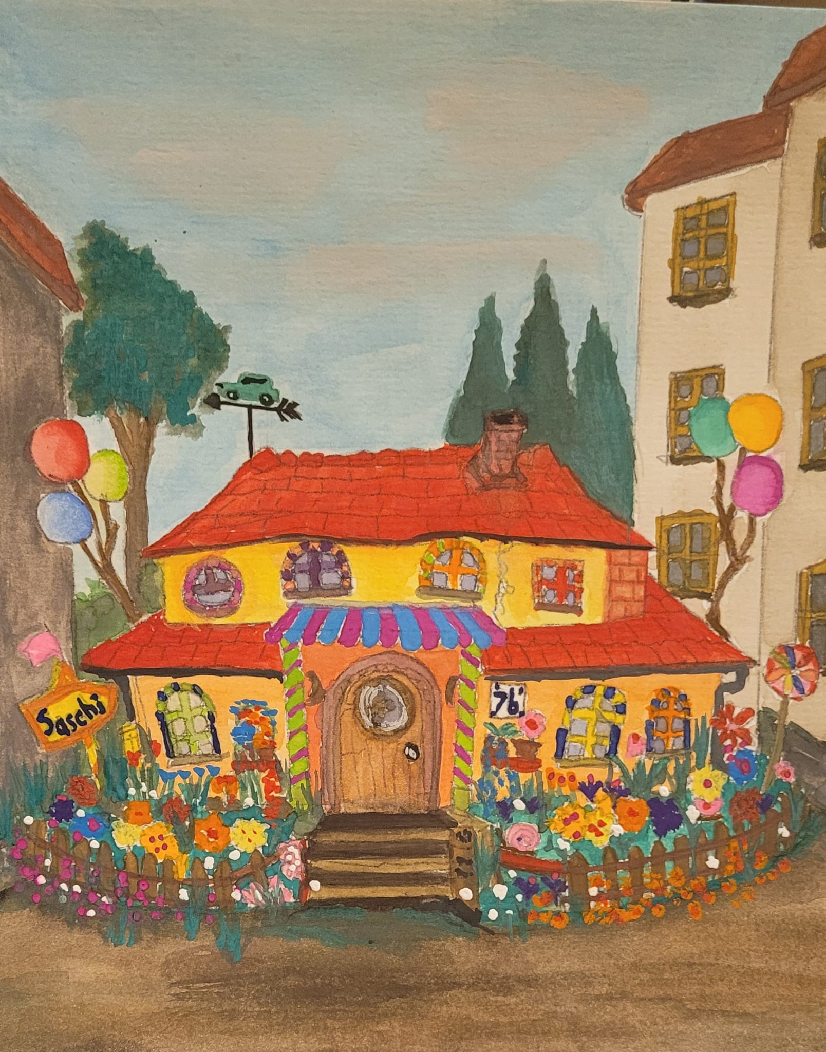 Clown Saschis Haus gemalt von Dirk